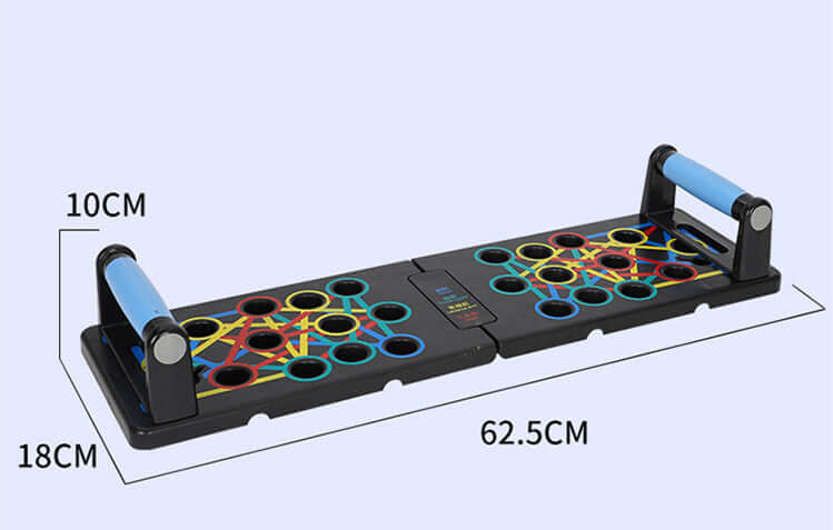 Black and blue push-up board handles with soft silicone grips