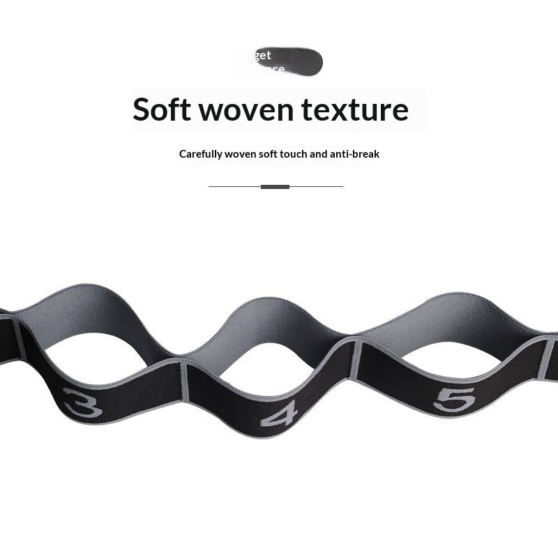 Cotton yoga strap with 8 segments for stretching routines